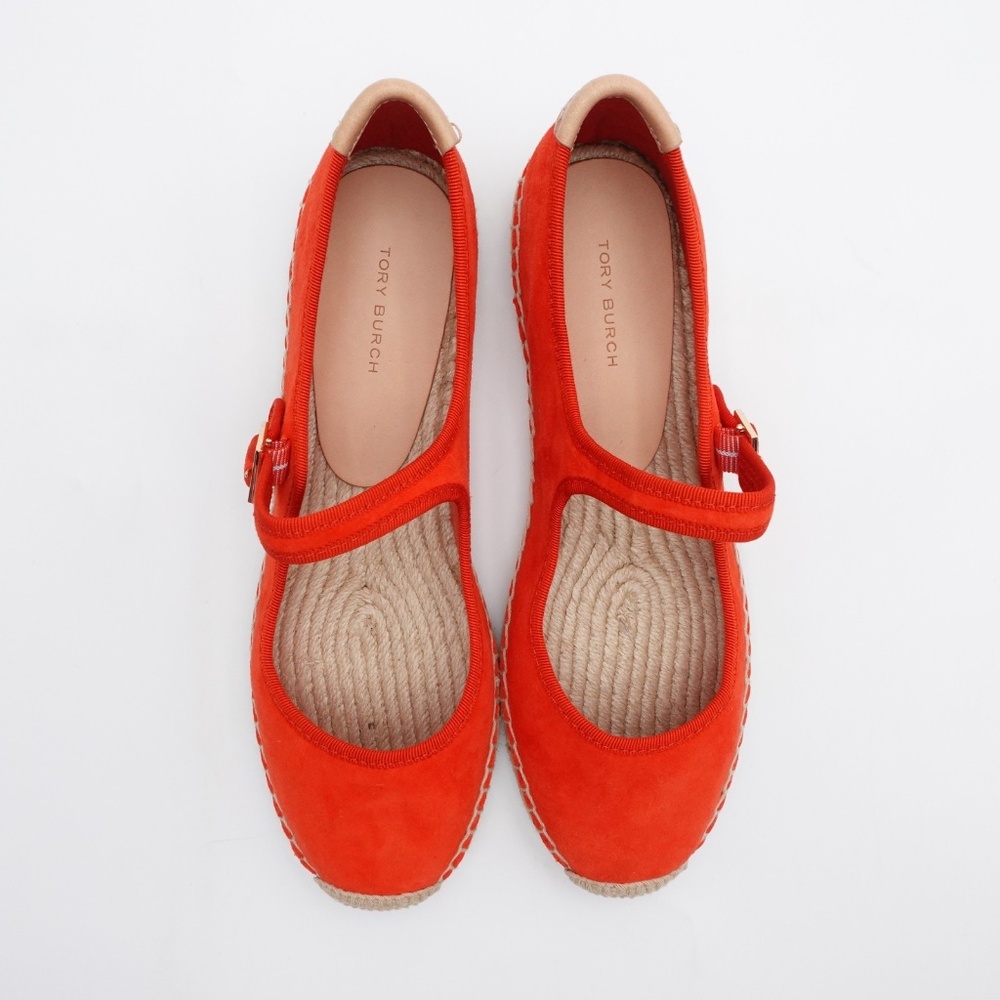 NEW Tory Burch Mary Jane Espadrilles Women's 169894-600 Blazing Red/Natural - Picture 3 of 16